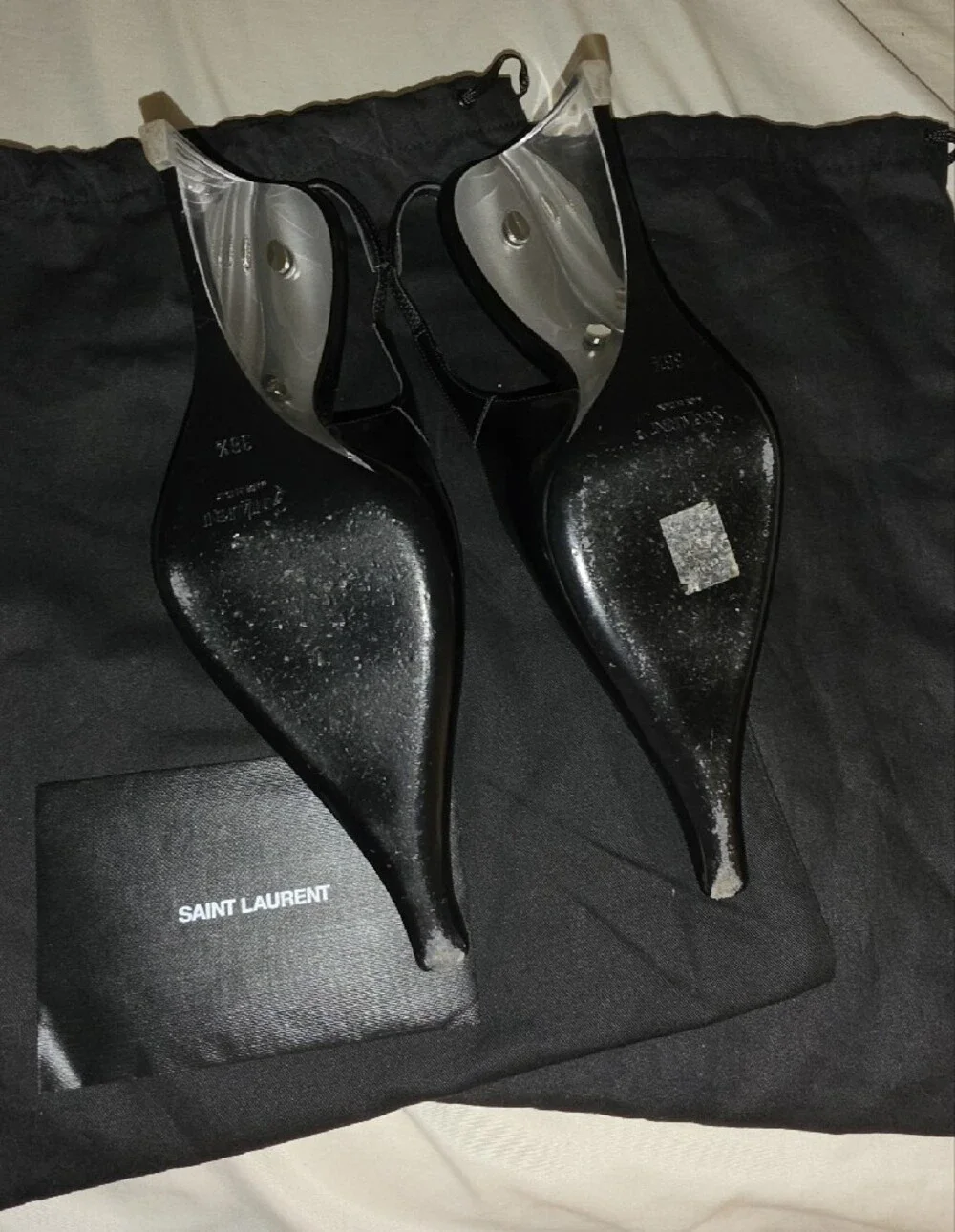 Black Patent Slingback Wedge Pumps